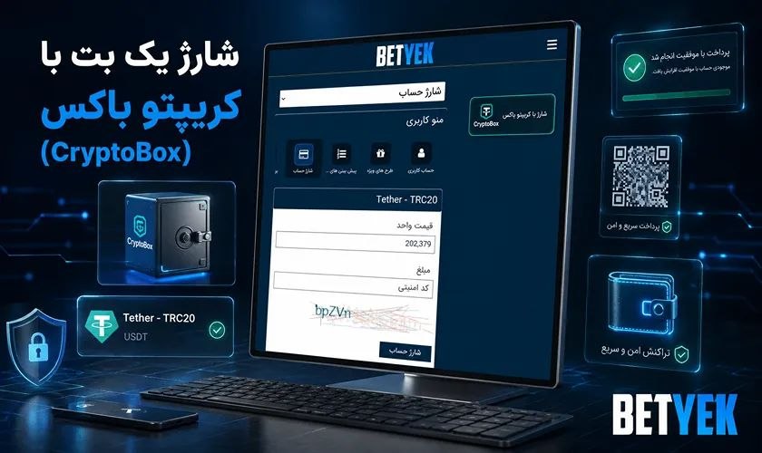شارژ حساب در یک بت توسط کریپتو باکس